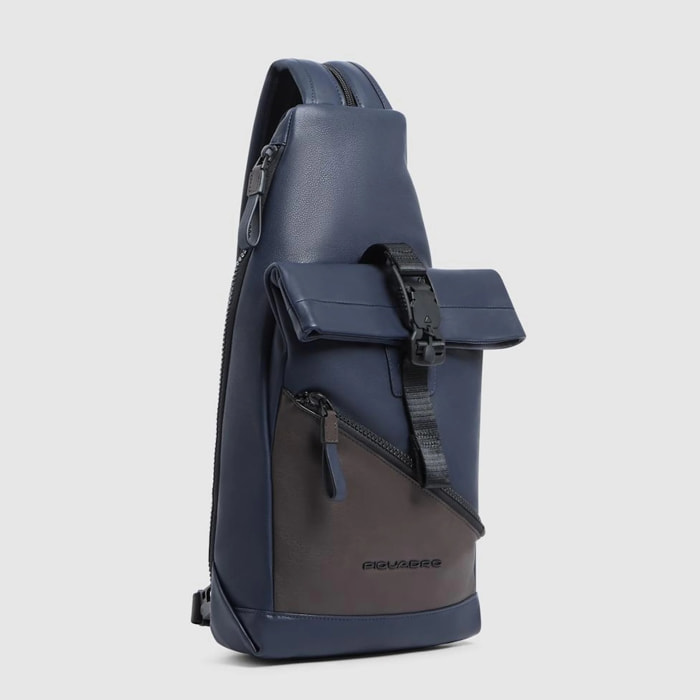 Piquadro Monospalla in pelle porta iPad®mini con portabilità a zaino, schermato con protezione RFID