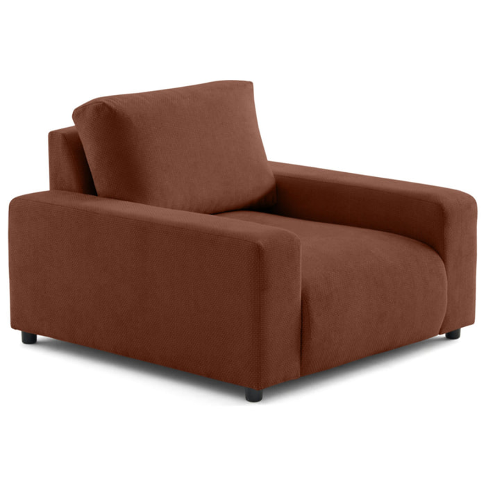 Pivoine - fauteuil en velours texturé - Terracotta