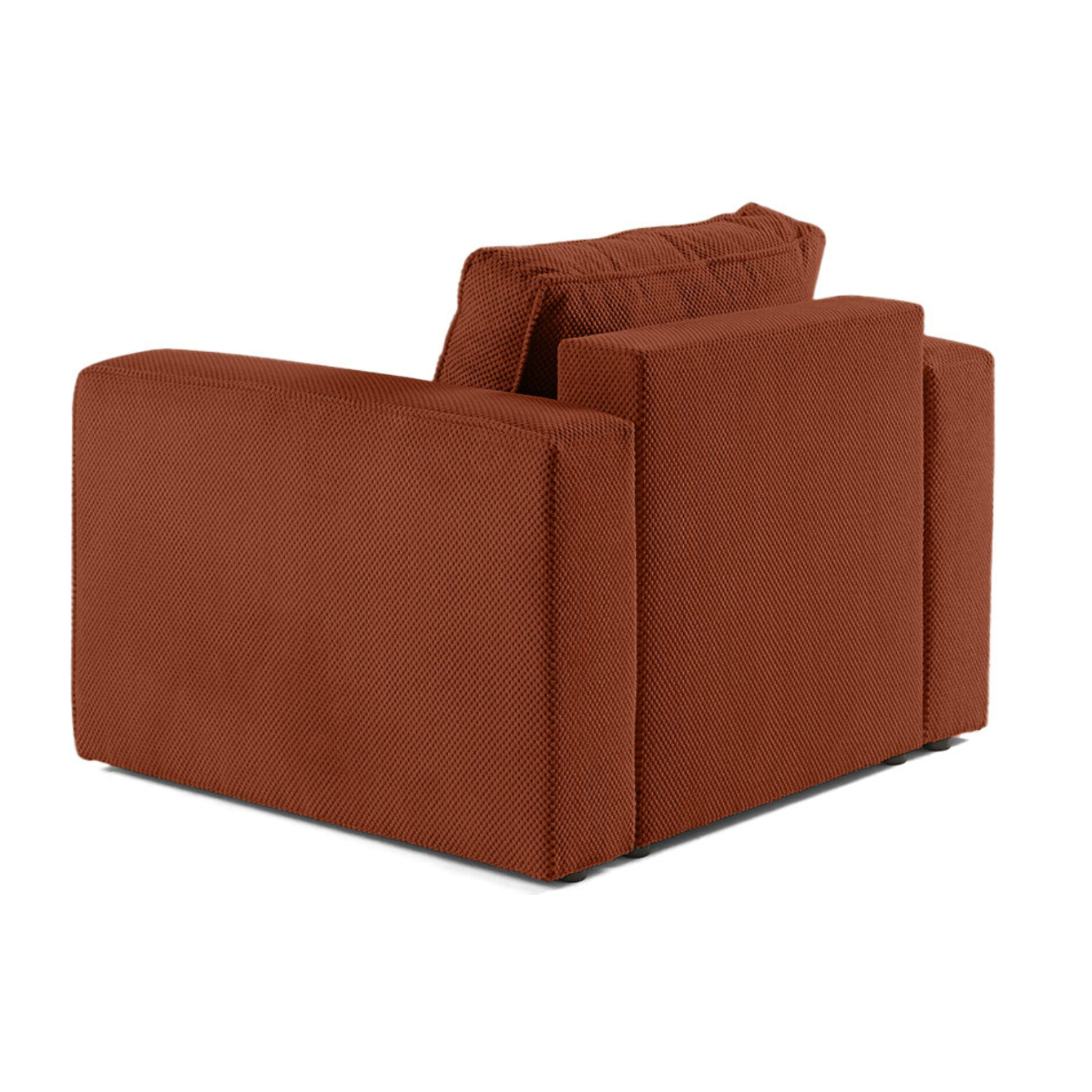 Topaze - fauteuil - en velours texturé - Terracotta