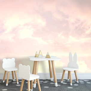 Papier peint panoramique Aube rose  Intissé