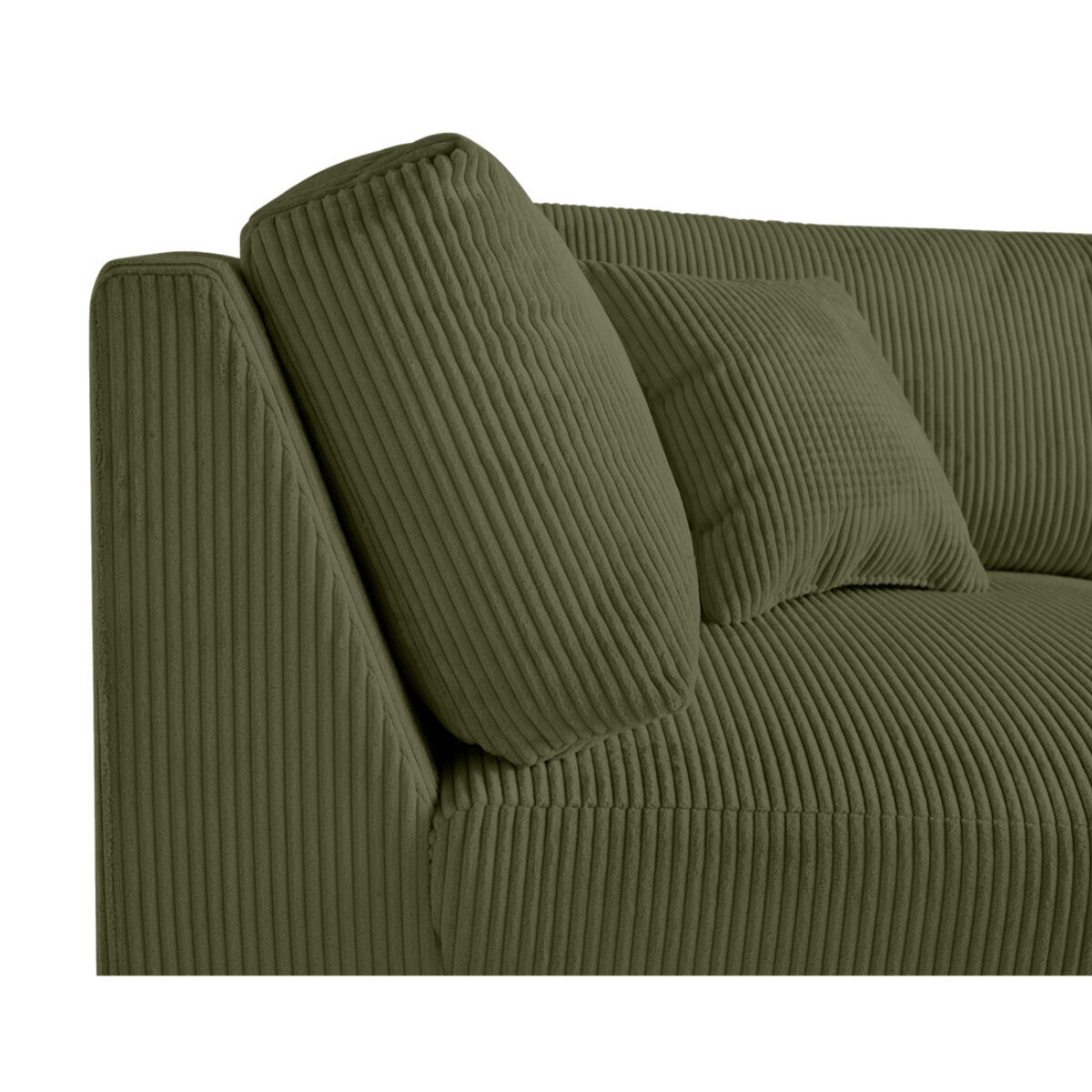 Garance - module d'assise d'angle réversible - en velours côtelé - Vert