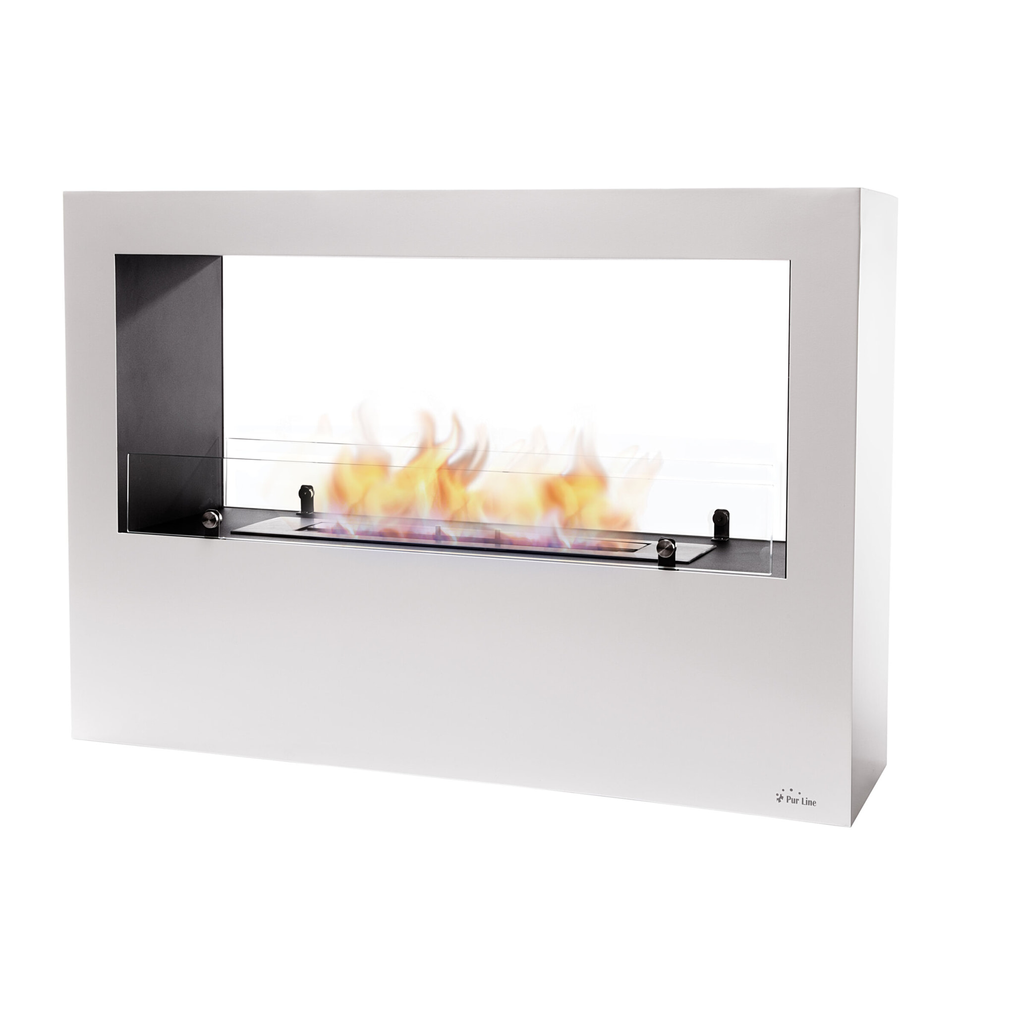 Grande cheminée à l'éthanol au sol en acier