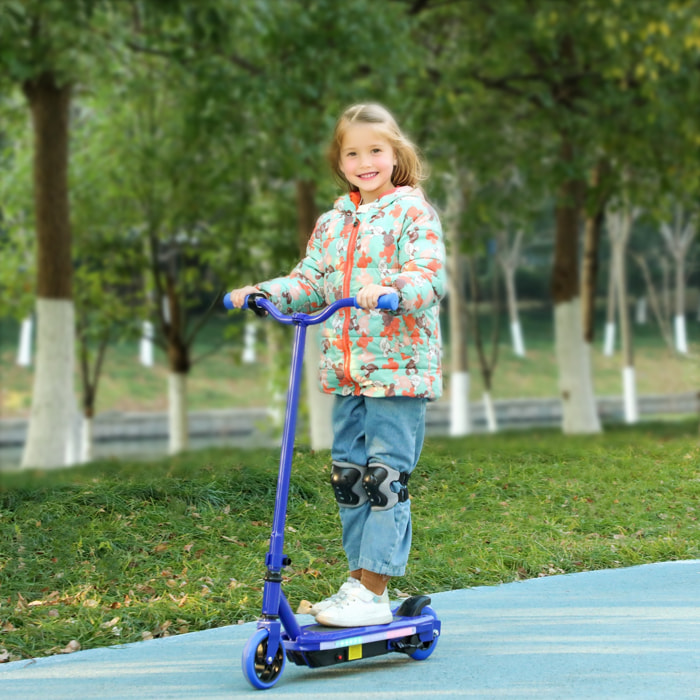 Patinete Eléctrico para Niños de 6-14 Años Patín Eléctrico Max. 10 km/h Motor 80 W Autonomía Máxima 8 km Patinete Eléctrico Infantil con Luces LED Freno Posterior Azul