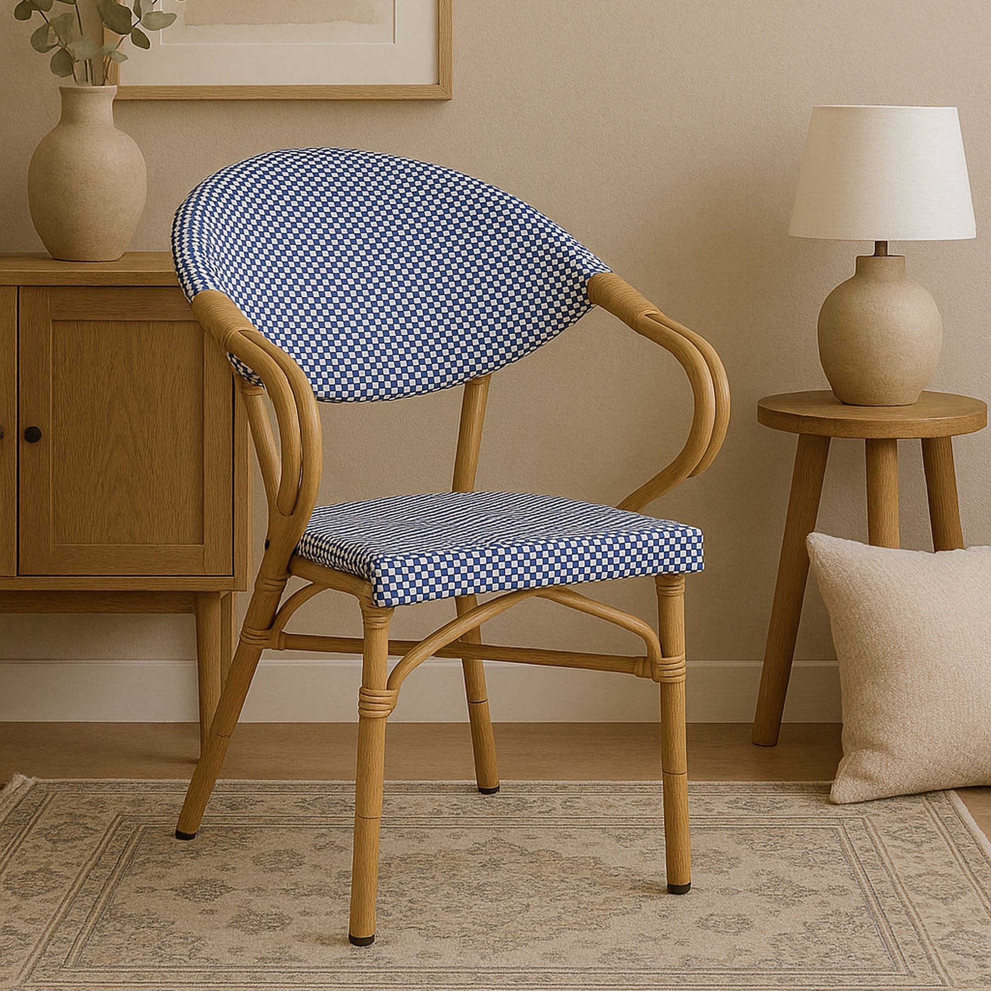 Lot de 2 fauteuils de table en textilène bleu AMALFI