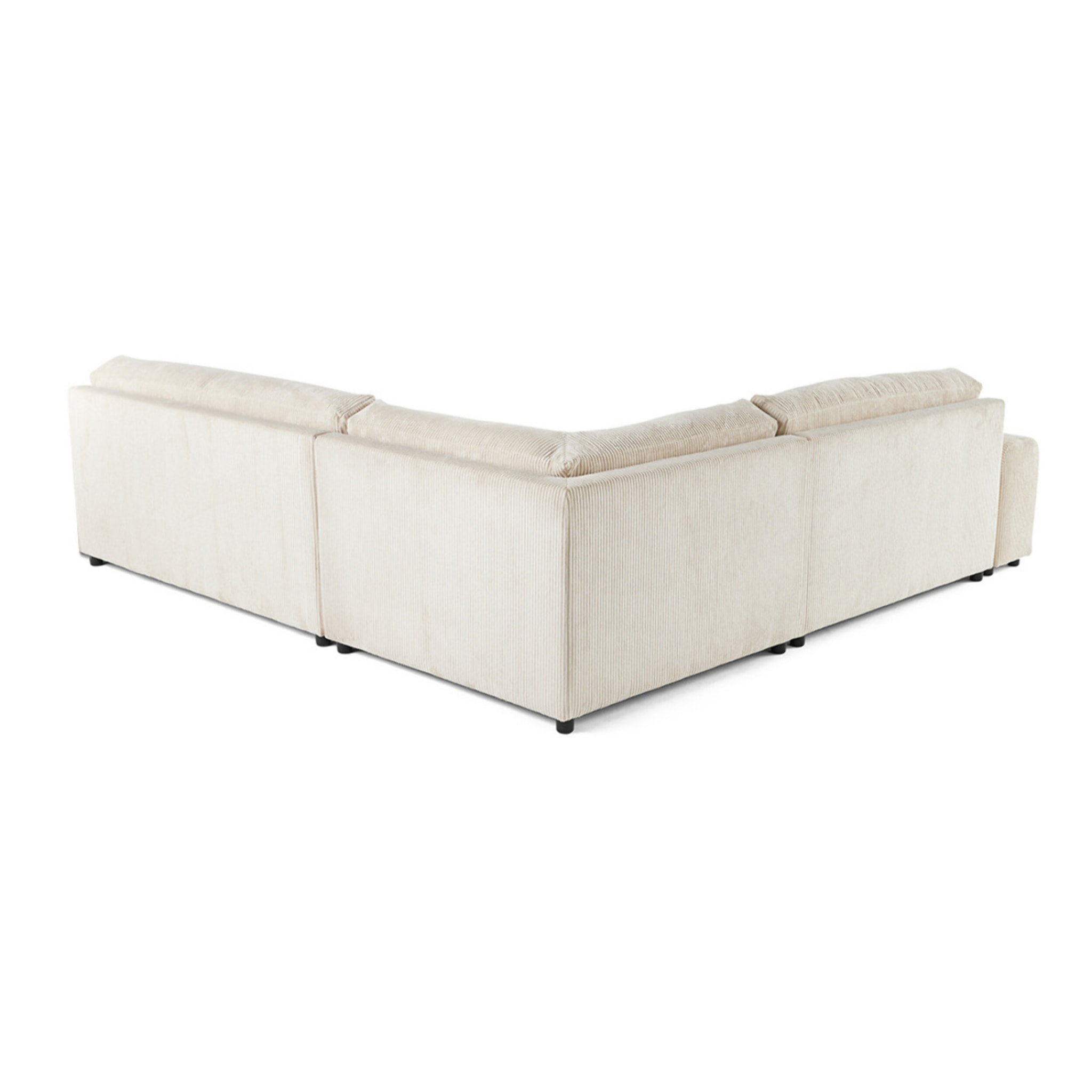 Garance - canapé modulable d'angle droit - 6 places - en velours côtelé - Beige