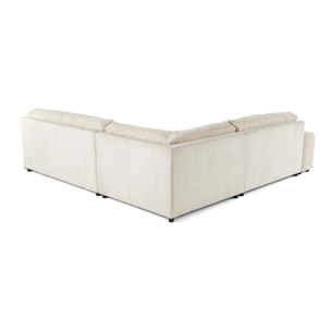 Garance - canapé modulable d'angle droit - 6 places - en velours côtelé - Beige
