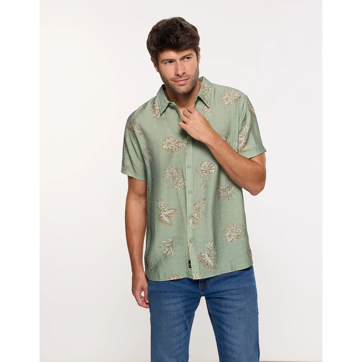 Camisa Manga Corta Caqui - Leavy