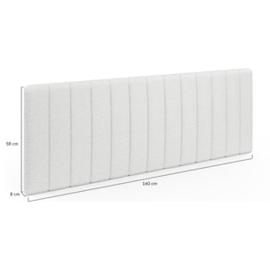 Tête de lit murale Céline en bouclette blanche 160cm