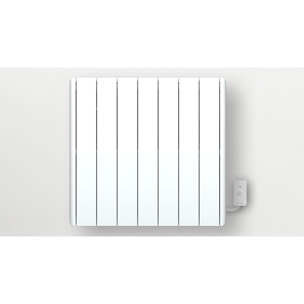 Radiateur électrique LCD fonte blanc 1500W Connecté