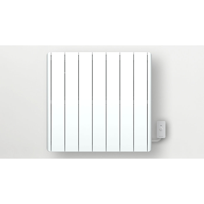 Radiateur électrique LCD fonte blanc 1500W Connecté