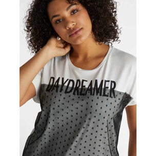 Fiorella Rubino - Camiseta LENZING™ ECOVERO™ de viscosa con tul - Negro