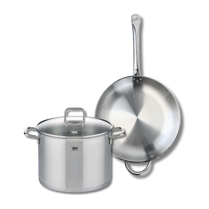 Ensemble de 1 Poêle de cuisson 32 cm et 1 faitout 26 cm Elo Profi Citrin
