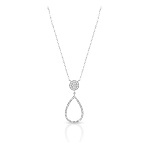 Collana Hiriwa 925 Pavè Goccia Argento Pietre Bianche