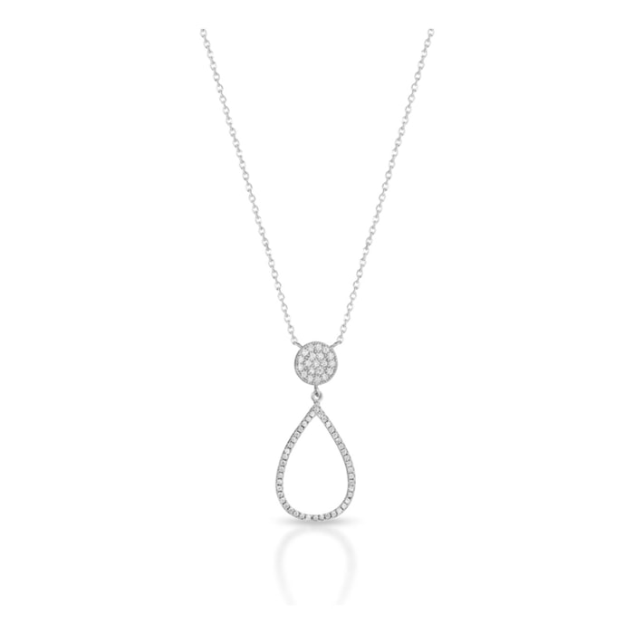 Collana Hiriwa 925 Pavè Goccia Argento Pietre Bianche