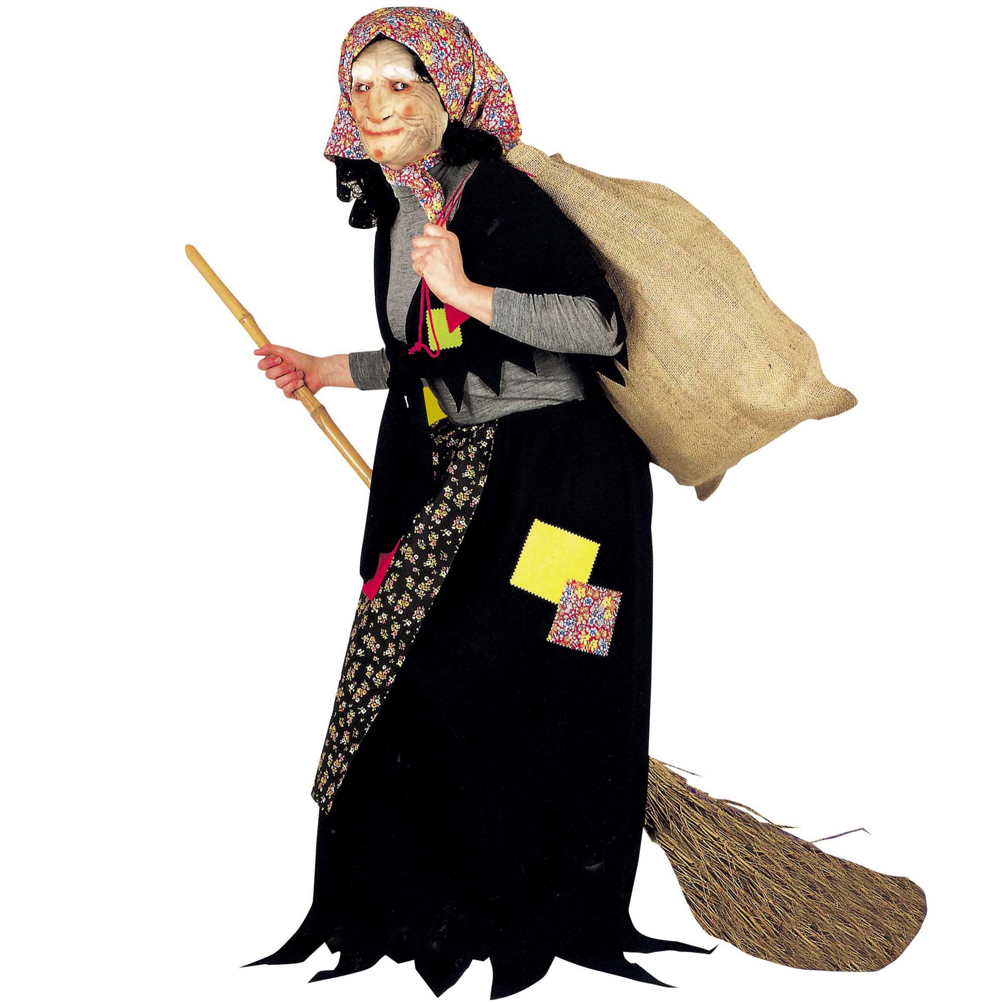 Vecchia Befana Costume Travestimento Adulto Con Maschera