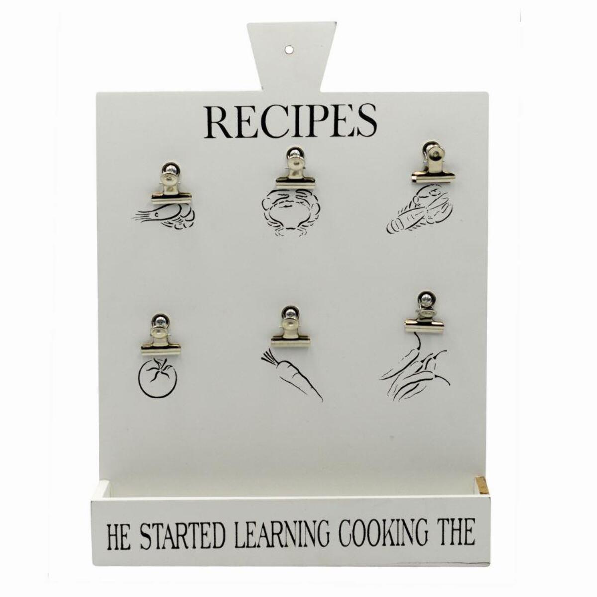 Portamemo in legno bianco con mensola cm30x6,5h40