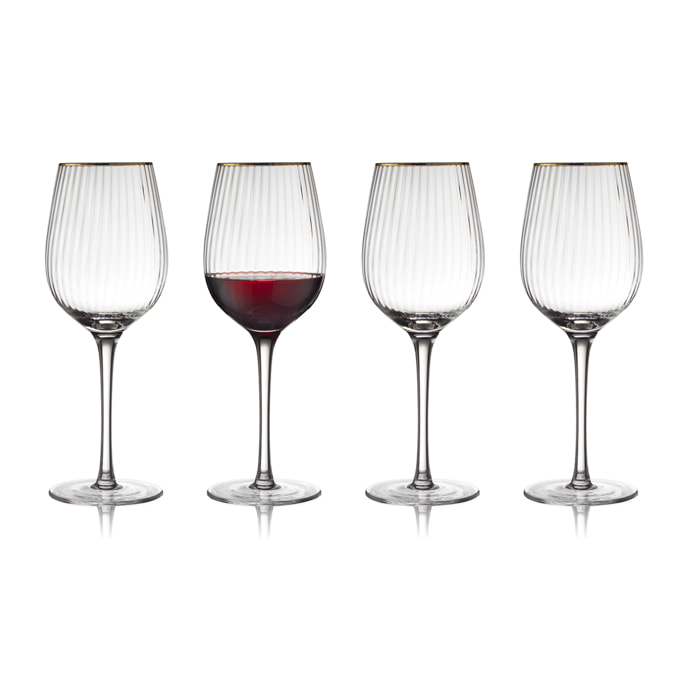 Set de 4 verres à vin rouge Palermo Gold 40 cl