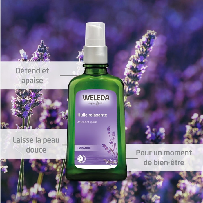 WELEDA - Duo Huile relaxante à la Lavande  - Soin corporel - Détend et ressource -  Vegan* -  Certifié Natrue** - Flacon-pompe 100 ml  x 2