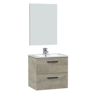 Mueble baño alan 2c 60cm color alaska con espejo, sin lavabo