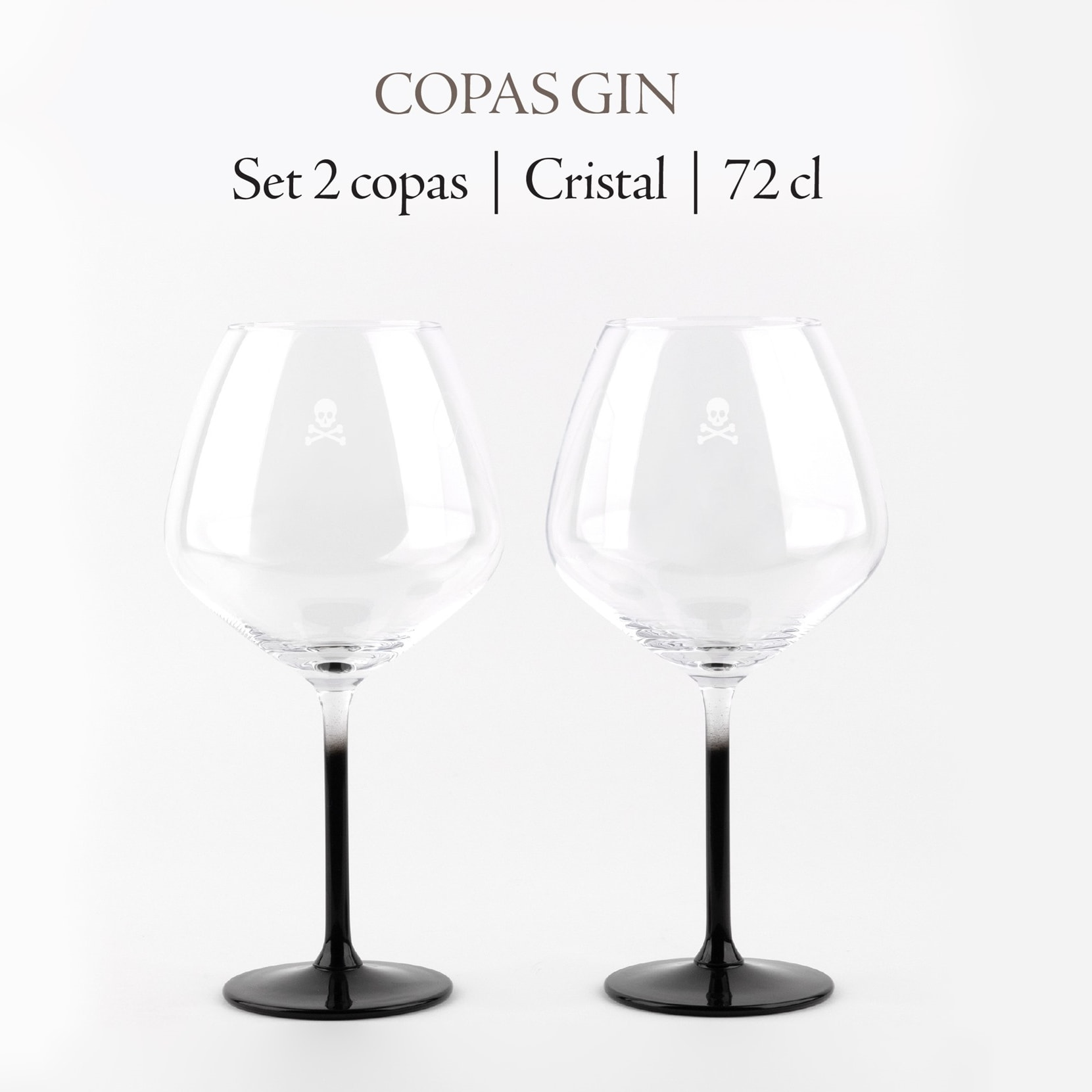 Juego de 2 copas gin calavera de 720ml en cristal scalpers home