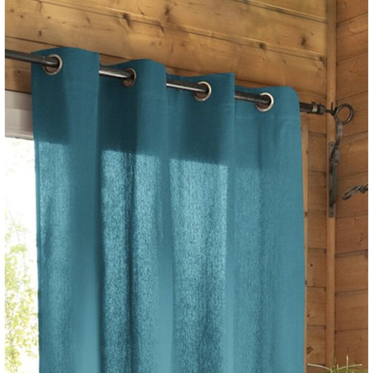 Rideau uni 100% coton Paon