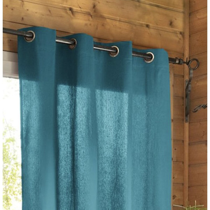 Rideau uni 100% coton Paon