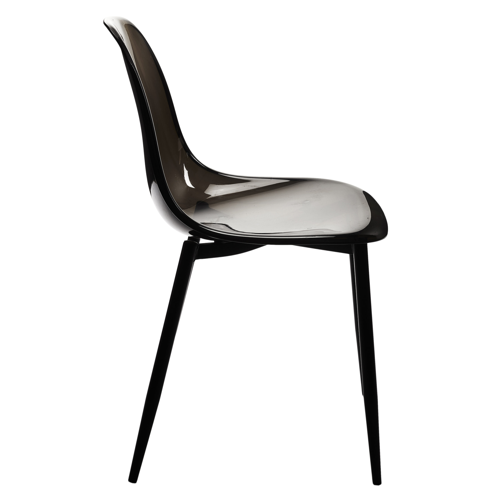 Chaise Transparente Pieds Metal Noir - Lot De 4