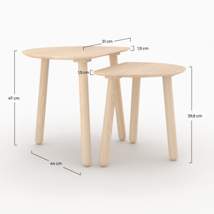 Tables gigognes en bois de frêne - Montaine