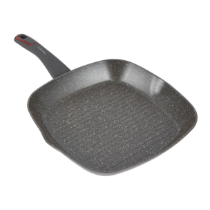 Set de 4 sartenes ø20ø24ø28ø30cm + asador ø28cm + wok ø28cm + parrilla de 35cm en aluminio forjado, 3 claveles