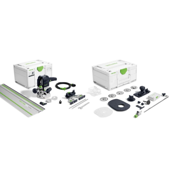 Défonceuse OF 1010 REBQ-FS-Set - FESTOOL - avec accessoires - rail - 2 Systainer - 578051