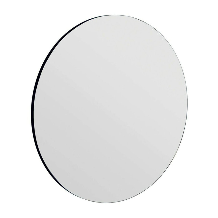 Specchio Bairo, Specchiera, Articolo d'arredo a muro, Decorazione con specchio, 70x2h70 cm, Nero