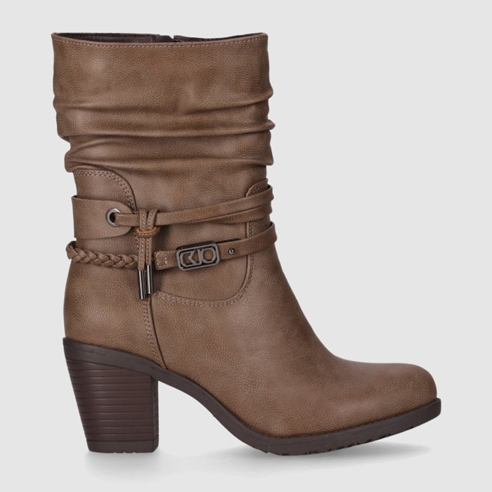 Botines - Taupe - Tacón: 7 cm