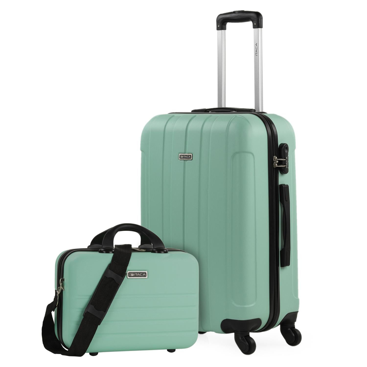 Trolley Mediano 60 Cms Y Neceser Itaca Diamond Menta