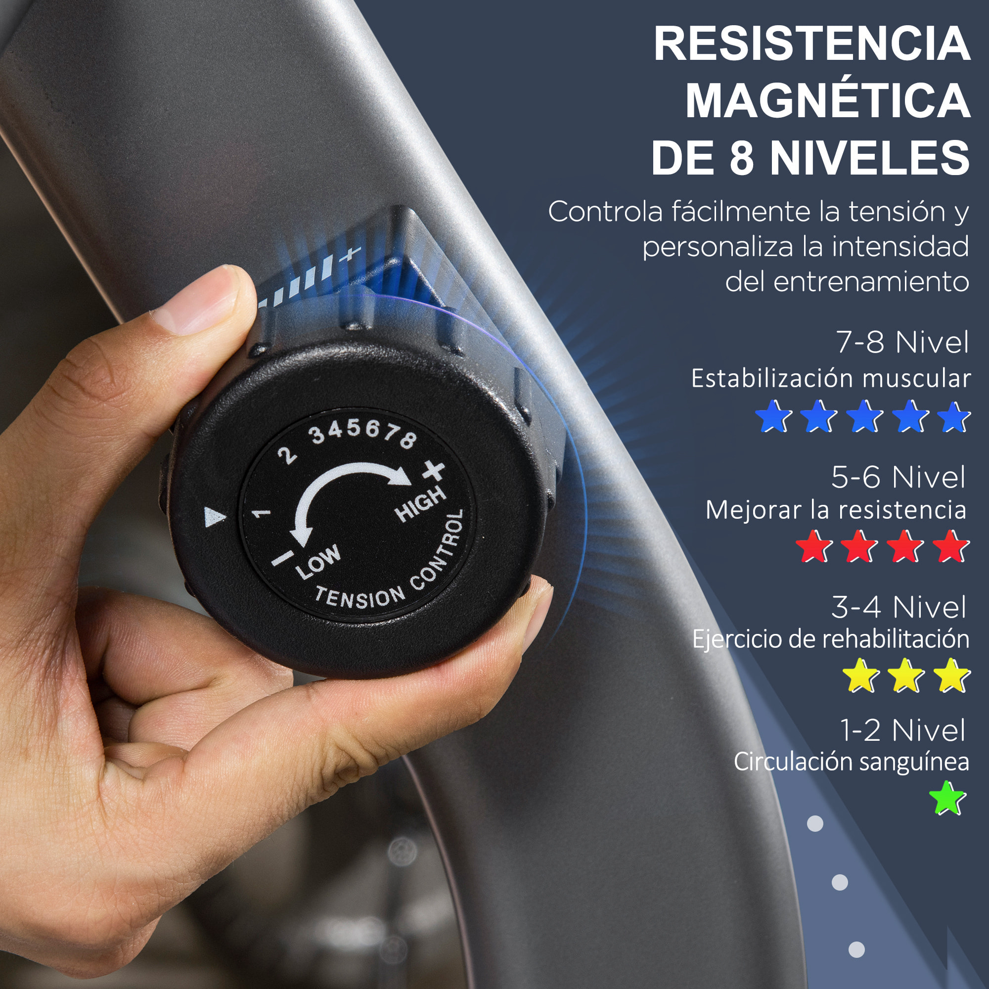 Bicicleta Estática con Respaldo Bicicleta de Ejercicio de Fitness con 8 Niveles de Resistencia Magnética Longitud Ajustable Pantalla LCD para Casa Oficina Gimnasia Gris