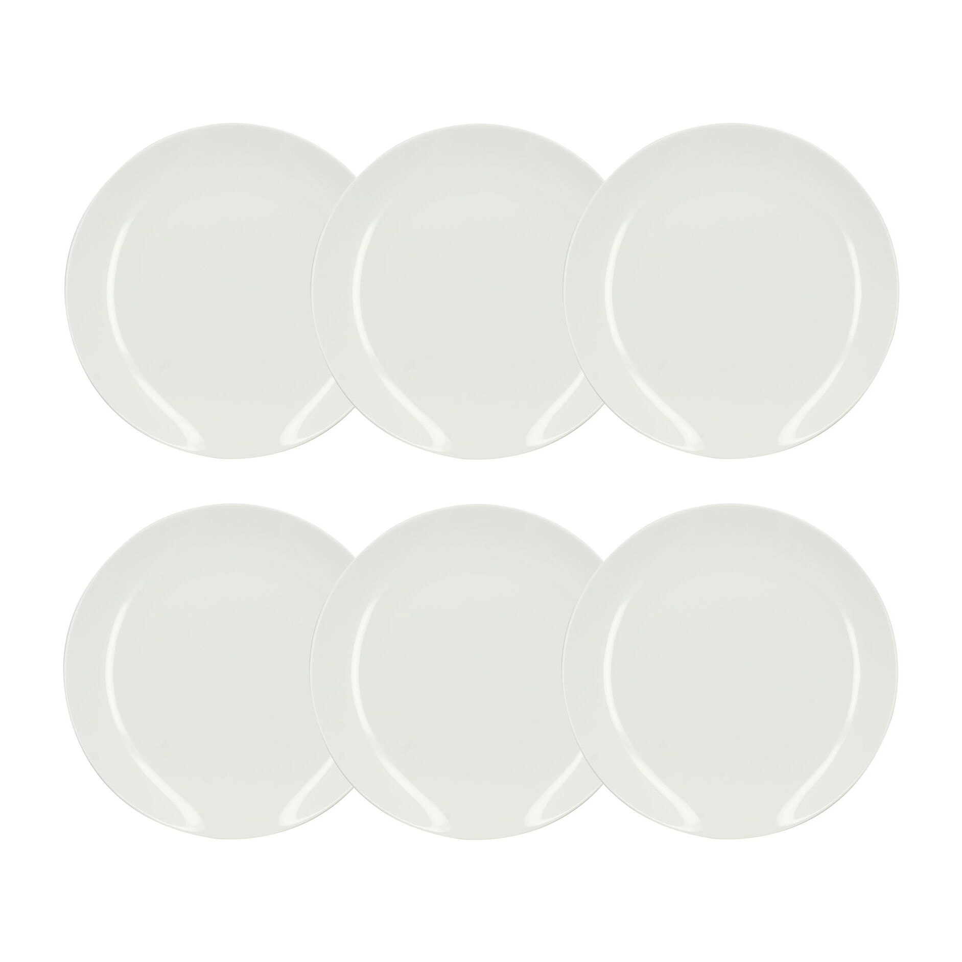 Lot de 6 assiettes plates en procelaine blanche 27cm METROPOLITAN