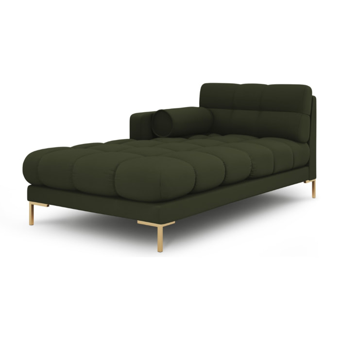 Méridienne gauche "Bali" en tissu structurel vert