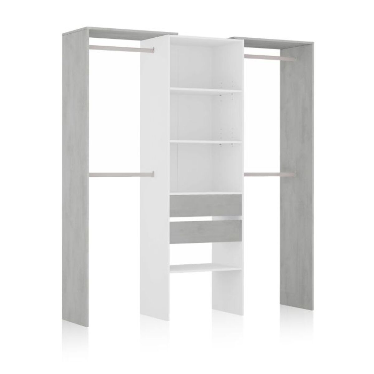 Armario vestidor Lada Blanco - Cemento