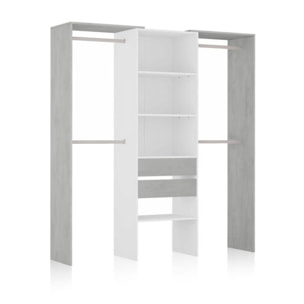 Armario vestidor Lada Blanco - Cemento