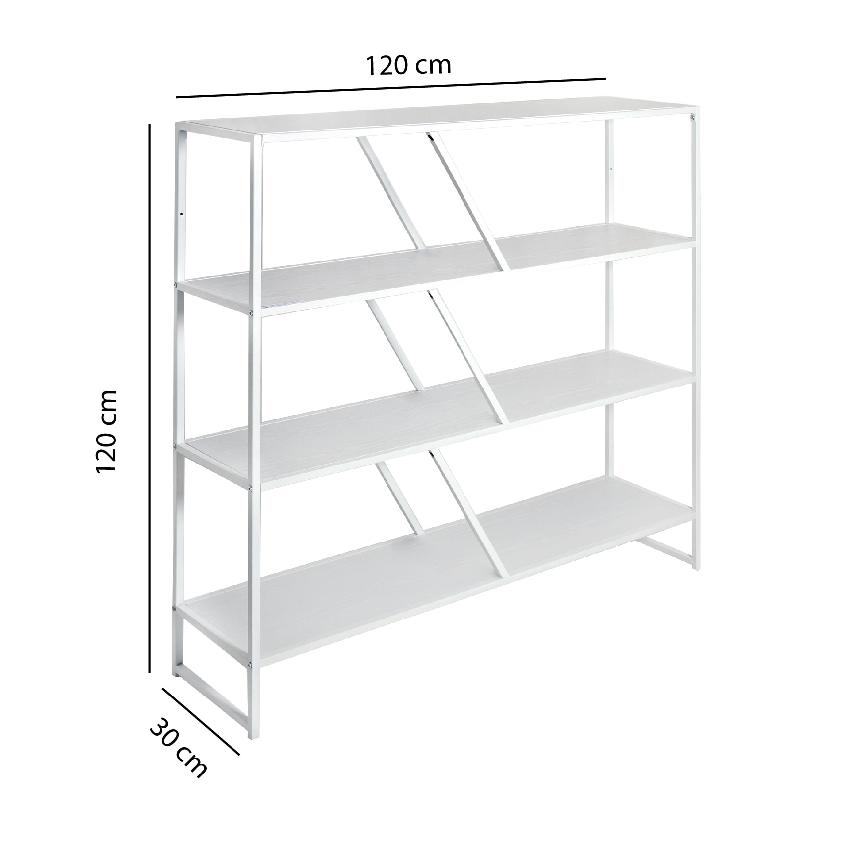 Libreria Otis Plus 4 Ripiani Met. Bianco Bordo Pvc