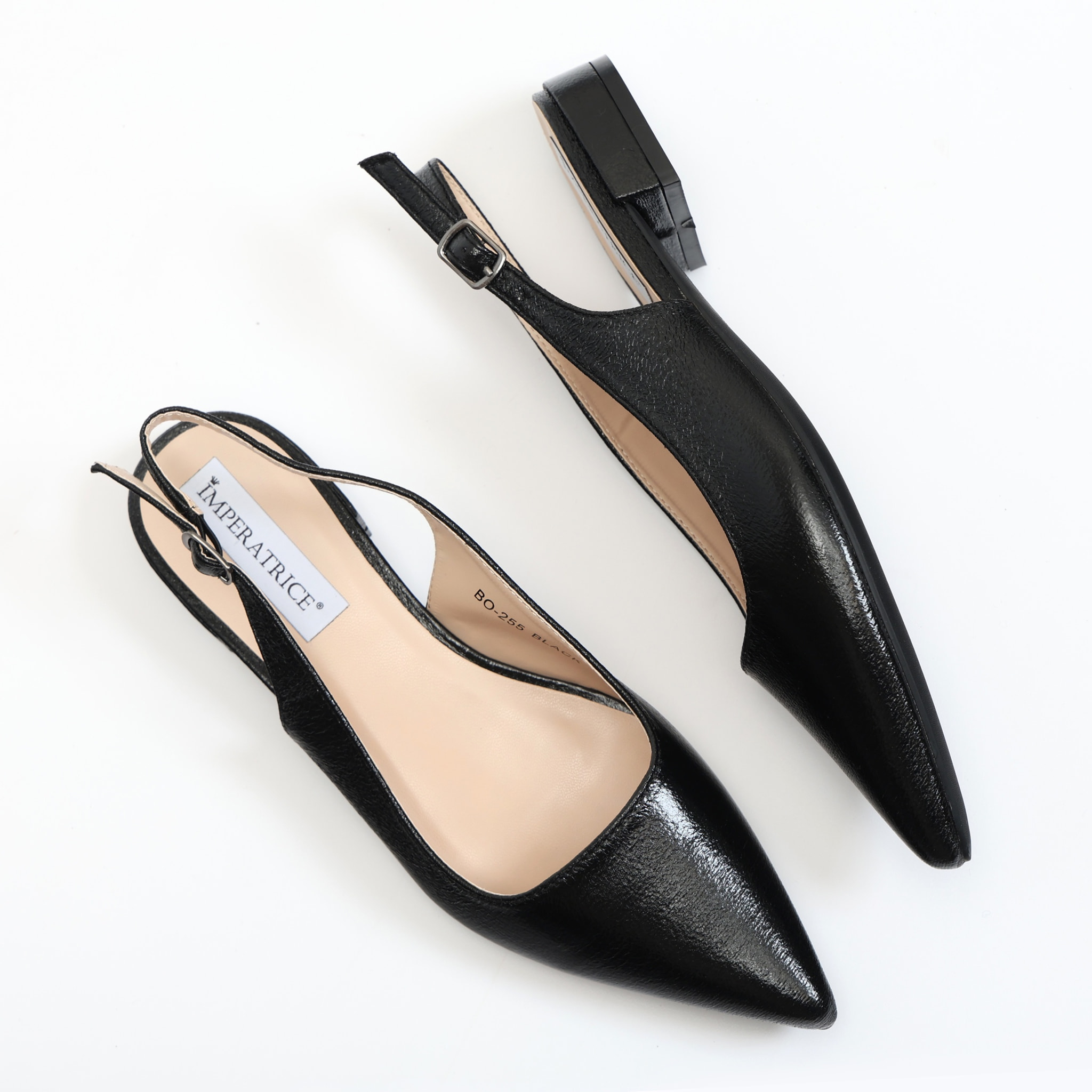 Ballerine slingback in simil pelle verniciata