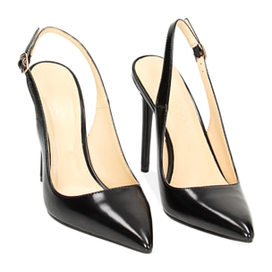 Décolleté slingback nere, tacco 11 cm
