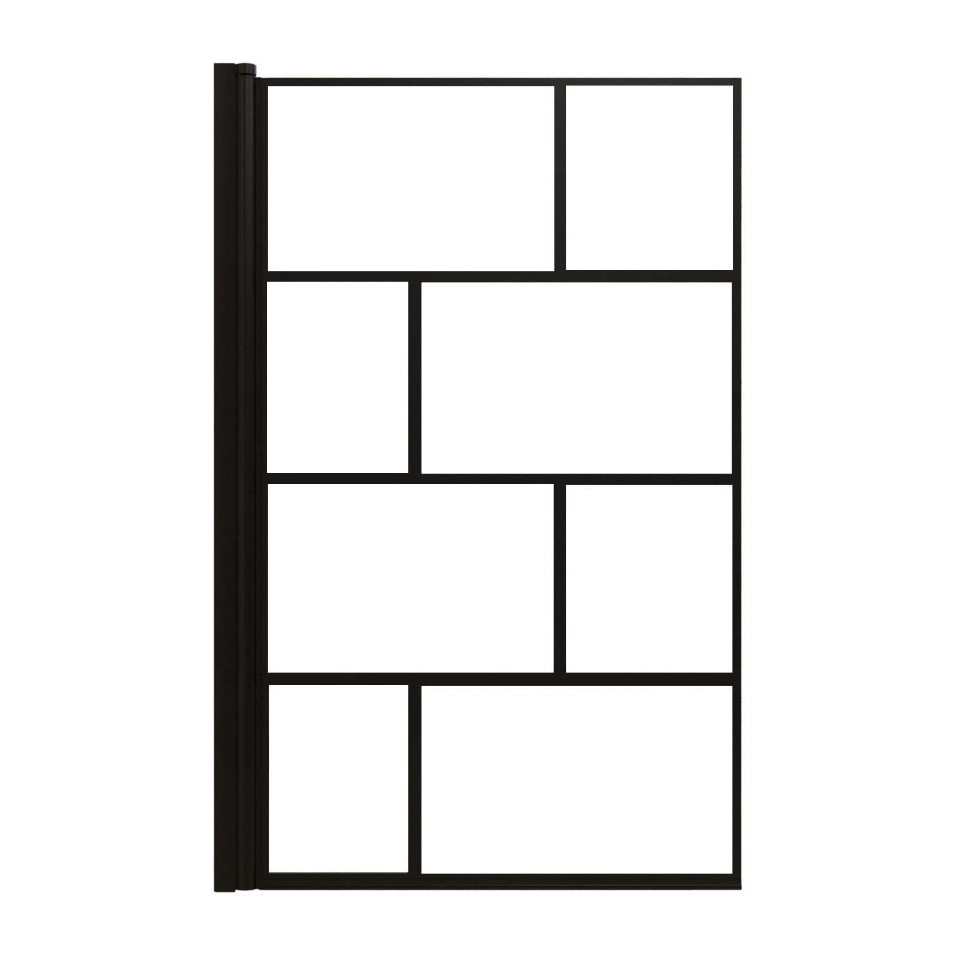 Pare baignoire rabattable 80x140 cm sérigraphie noir - Verre Anticalcaire - BLOCKS SCREEN