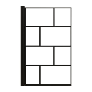 Pare baignoire rabattable 80x140 cm sérigraphie noir - Verre Anticalcaire - BLOCKS SCREEN