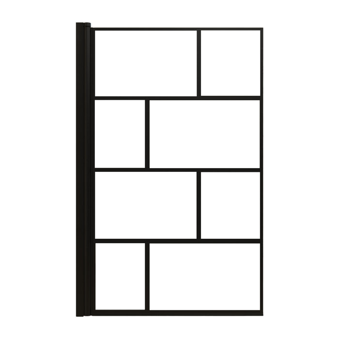 Pare baignoire rabattable 80x140 cm sérigraphie noir - Verre Anticalcaire - BLOCKS SCREEN