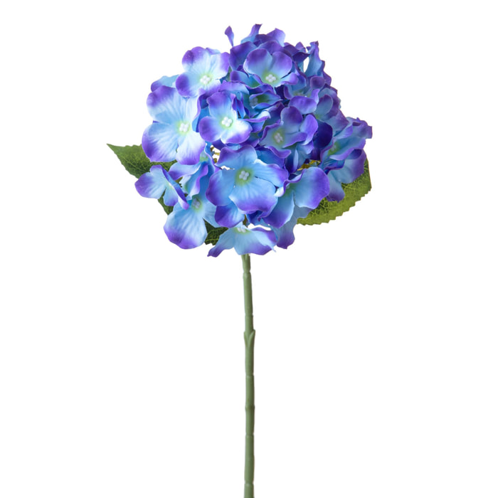 Ortensia Sing. 45 Cm - Pezzi 12 - 15X45X15cm - Colore: Blu - Bianchi Dino - Fiori Artificiali