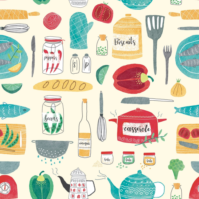 Tableau cuisine ""set de vaisselle"" Tableau alu Dibond