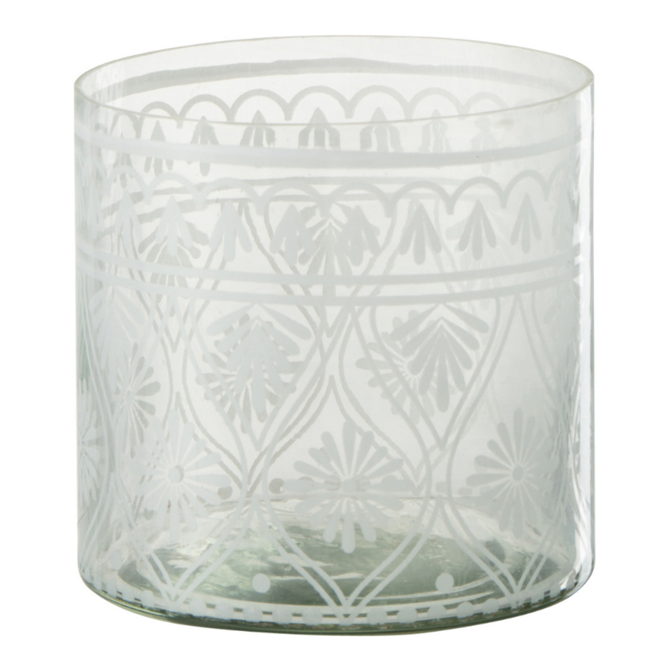 J-Line photophore à Motifs - verre - blanc/transparent - small -  4 pcs