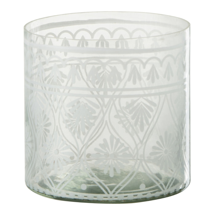 J-Line photophore à Motifs - verre - blanc/transparent - small -  4 pcs