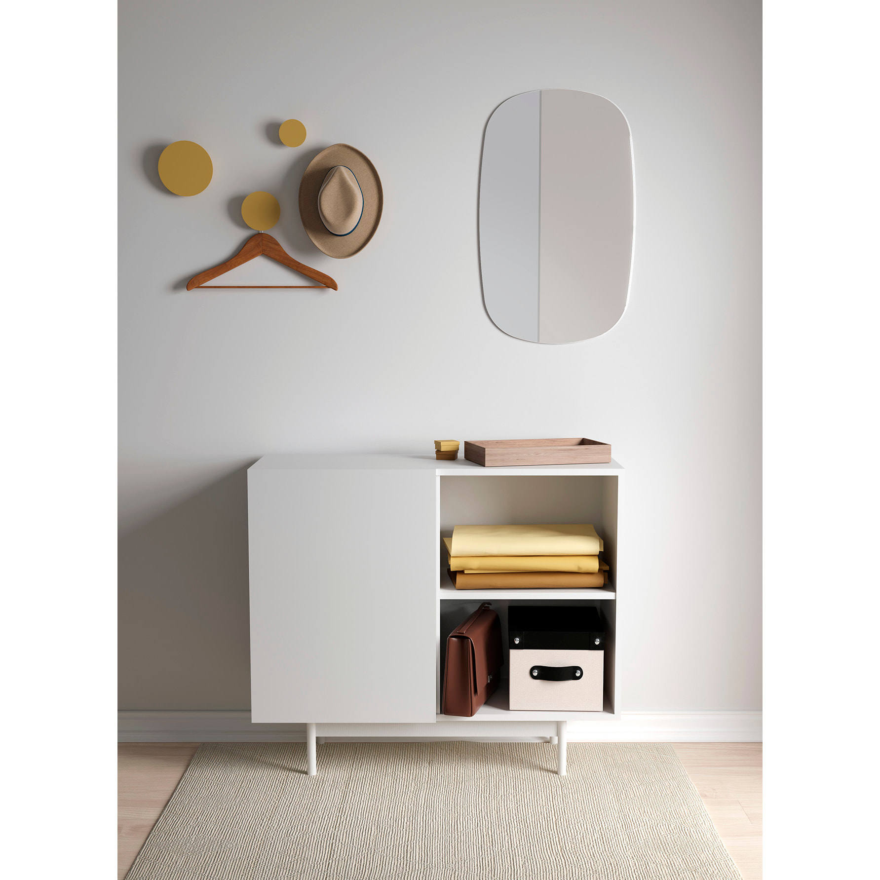 Aparador 1 puerta Printed blanco 78x90x34 cm