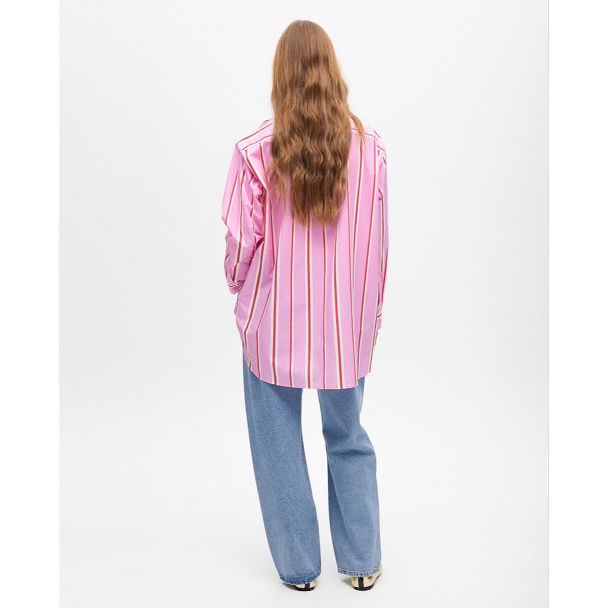 Camicia Oversize in Popeline a Righe